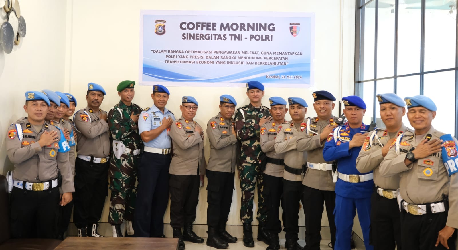 Wujudkan Sinergitas dan Soliditas, BidPropam Polda Sultra Coffee Morning Bersama DenPom TNI