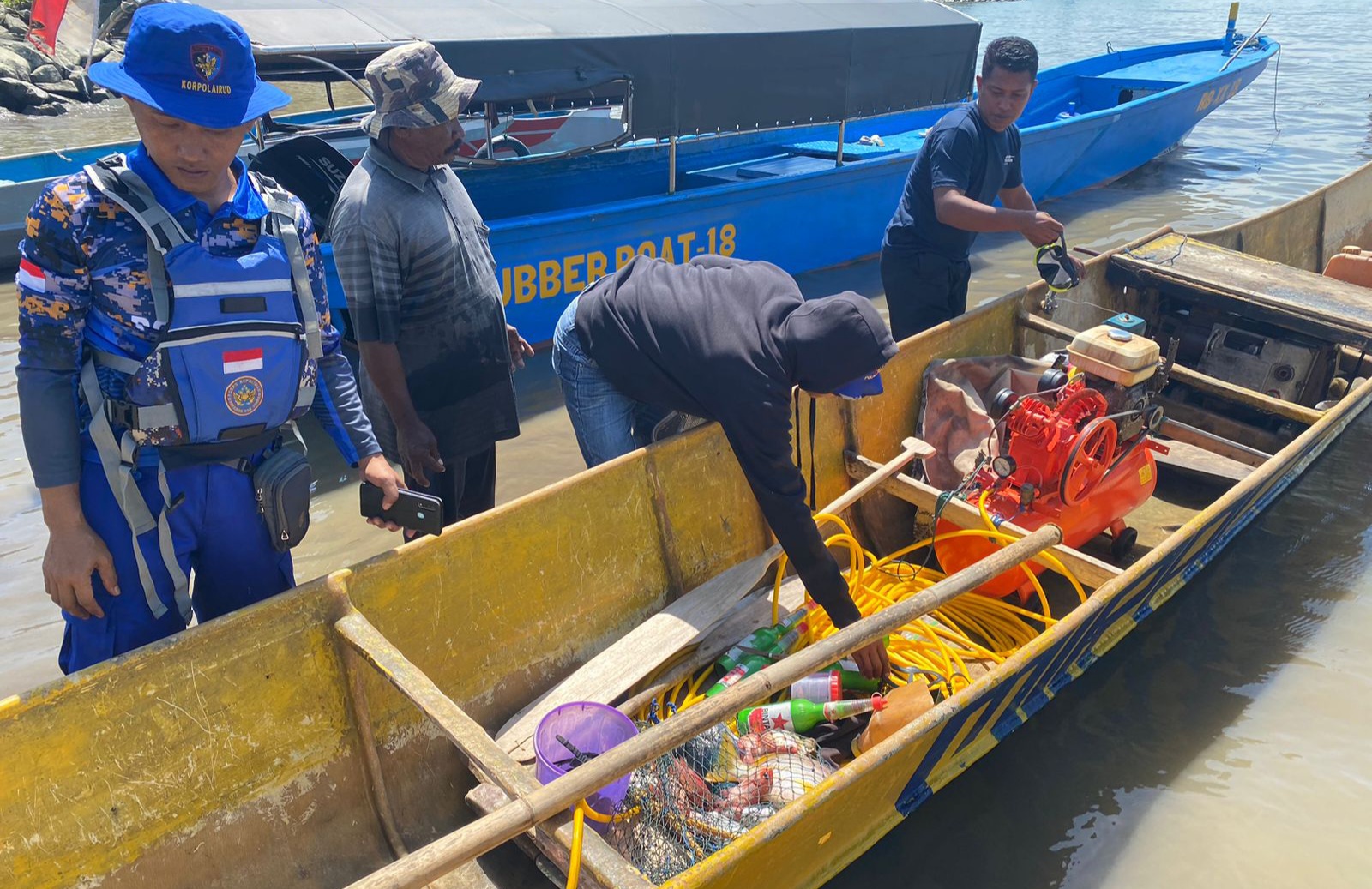 Tangkap Ikan Gunakan Bahan Peledak di Pulau Mangata Bombana, Terduga Pelaku Asal Kalimantan Barat Serahkan Diri