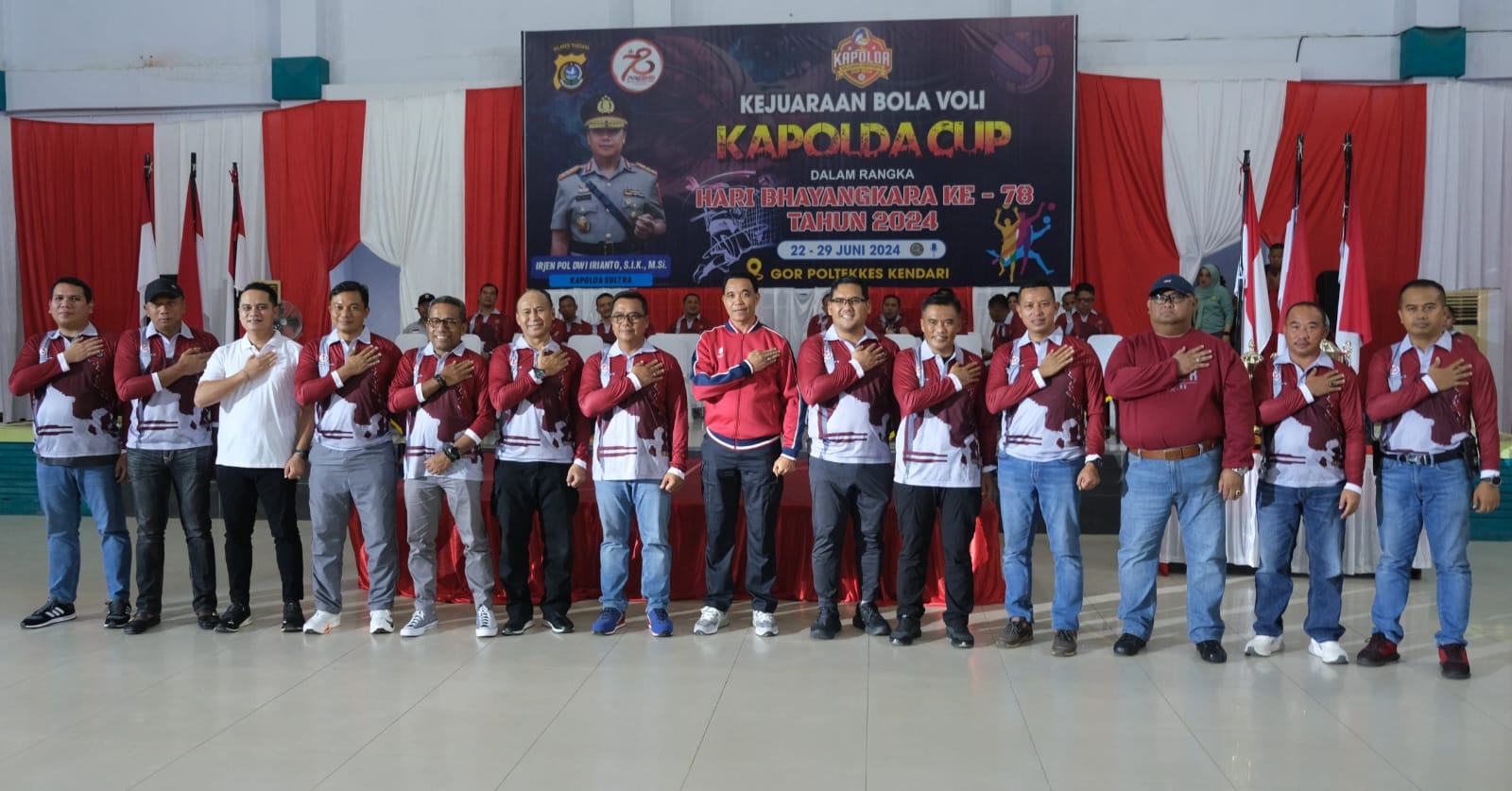 Kejuaraan Bola Voli Kapolda Cup 2024 di Kendari Resmi Dibuka