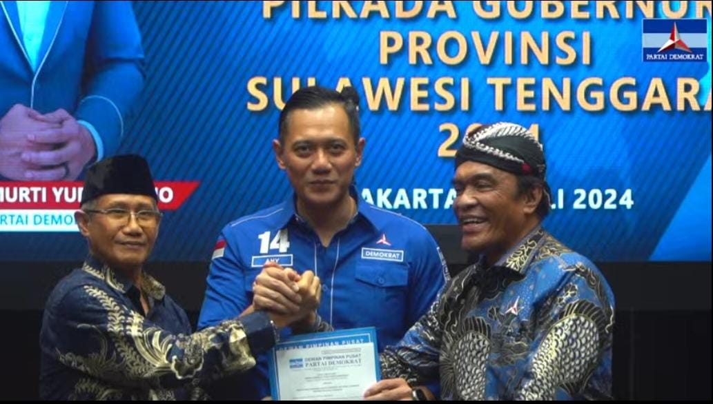 Pilgub Sulawesi Tenggara 2024, Demokrat Resmi Dukung Pasangan Lukman Abunawas - La Ode Ida