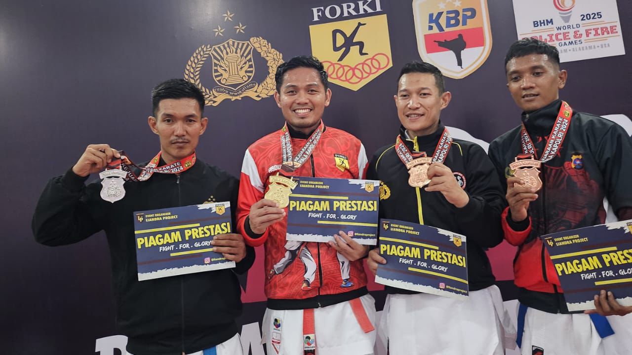 Lomba Karate Kapolri Cup 2024, Personel Satbrimob Polda Sultra Brigpol Syahrul Raih Juara 1