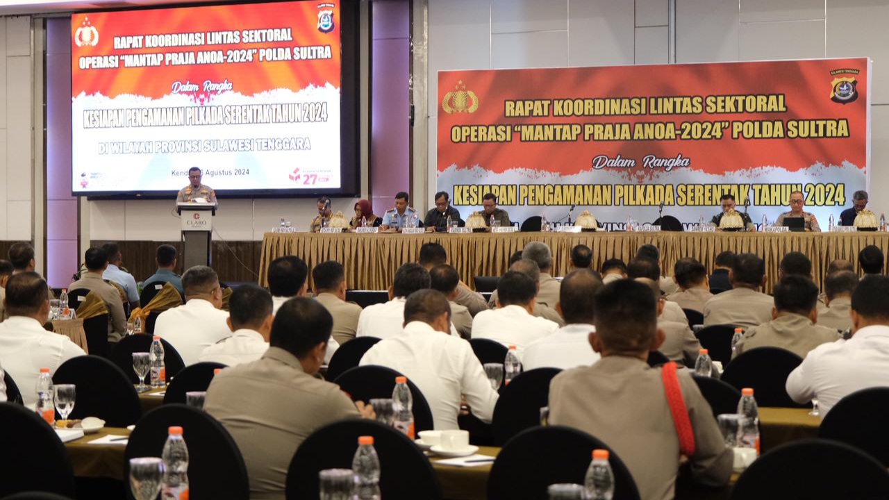 Kapolda Sultra Buka Rakor Lintas Sektoral Operasi Mantap Praja Anoa 2024