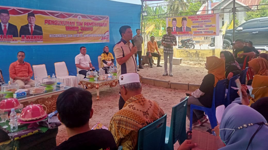 Kukuhkan Ratusan Tim Pemenangan Palangga dan Palangga Selatan Irham-Wahyu Sampaikan Program Unggulan yang Pro Rakyat