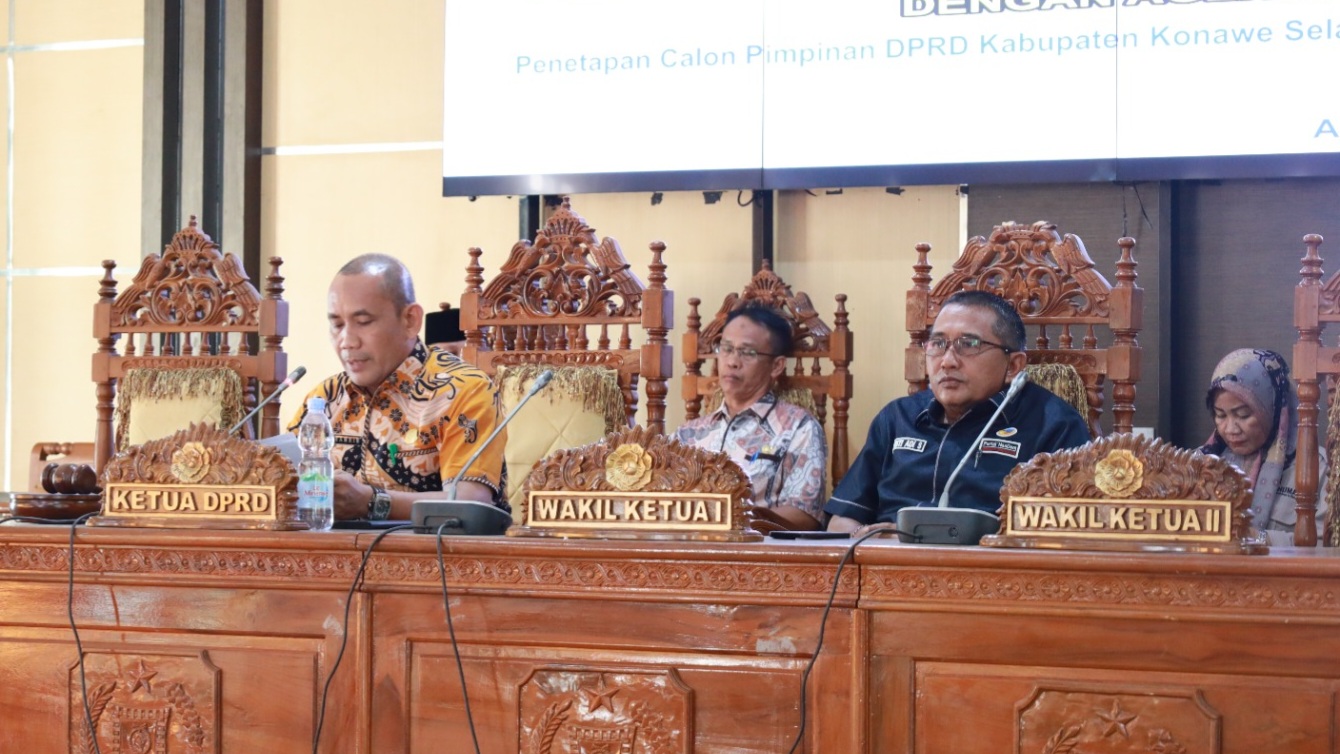 Resmi Ditetapkan, Ini Nama dan Partai Pimpinan DPRD Konawe Selatan Periode 2024-2029