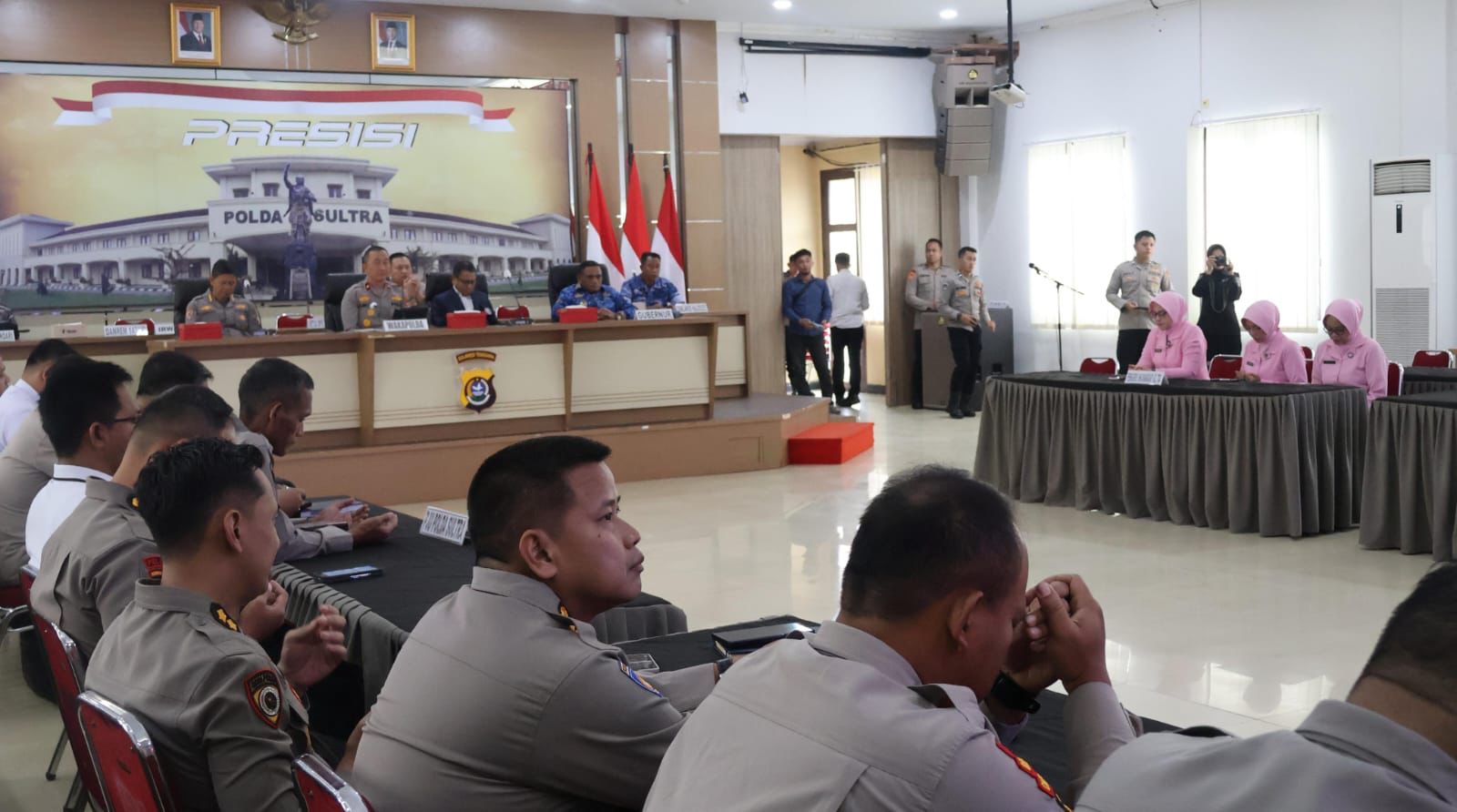 Polda Sultra Ikuti Launching Program Satuan Pelayanan Pemenuhan Gizi Polri