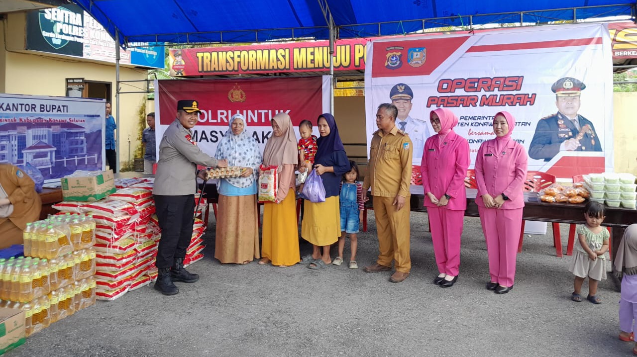 Ringankan Beban Warga Saat Ramadan, Polres Konsel Gandeng Pemda Gelar Pasar Murah